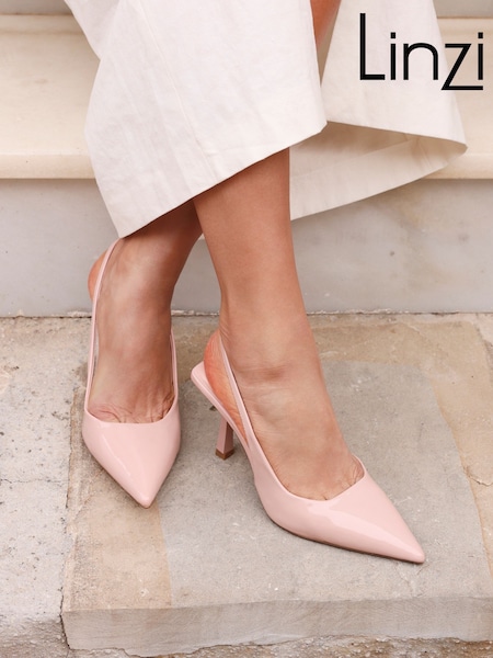 Linzi Light Pink Fling Slingback Court Style Heel Shoes (Q59060) | 168 QAR