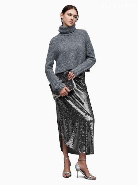 AllSaints Grey Opal Sparkle Skirt (Q59727) | €79