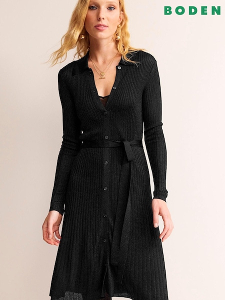 Boden Black Faye Sparkle Knitted Dress (Q59831) | €99