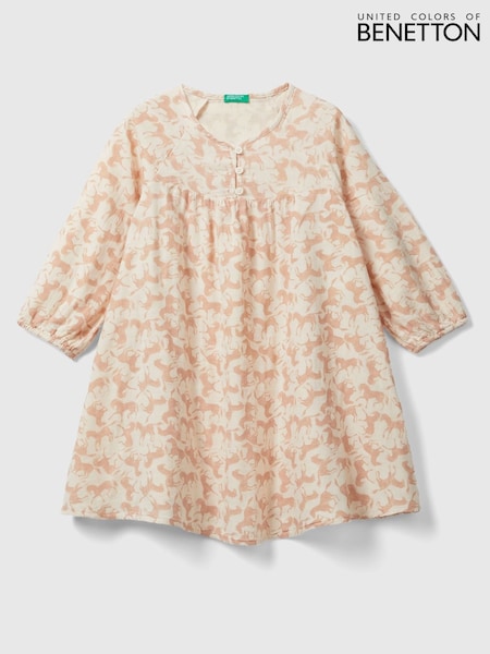 Benetton Girls Pink Cotton Dress (Q59940) | €21
