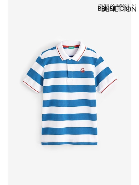 Benetton Boys Blue 100% Cotton Polo Shirts (Q60051) | AED67