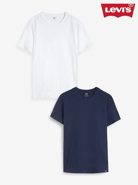 Levi's® White Slim 100% Cotton Crewneck T-Shirts 2 Packs (Q60313) | €46