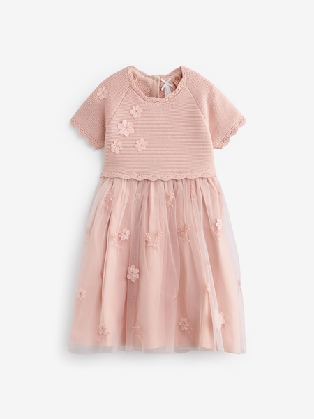 Pink 2-In-1 Embroidered Mesh Occasion Dress (3mths-7yrs) (Q60370) | € 24 - € 28