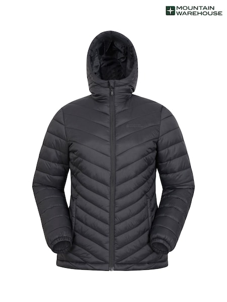 Mountain Warehouse Light Black Seasons Womens Water Resistant Padded Jacket (Q60404) | €49