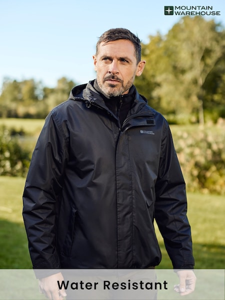 Mountain Warehouse Black Mens Fell 3-In-1 Water Resistant Jacket (Q60412) | ₪322