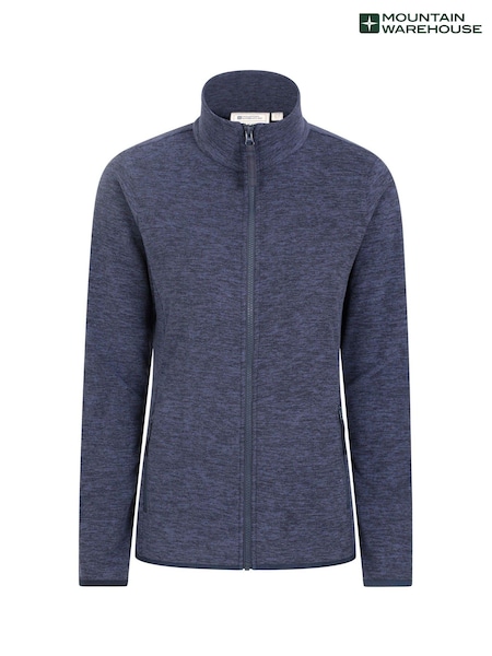 Mountain Warehouse Dark Blue Womens Snowdon Melange II Full-Zip Fleece (Q60427) | €42
