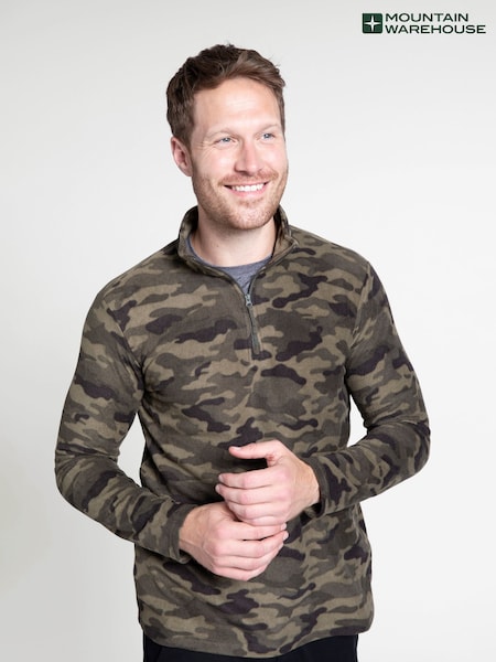 Колір хакі - Чоловічий фліс Camber II Half Zip, що швидко сохне, Mountain Warehouse (Q60433) | 1 322 грн