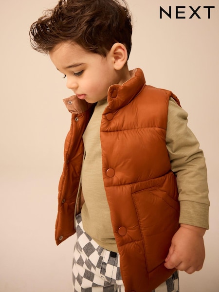 Rust Brown Padded Gilet (3mths-10yrs) (Q60441) | 3,945 ISK - 4,820 ISK