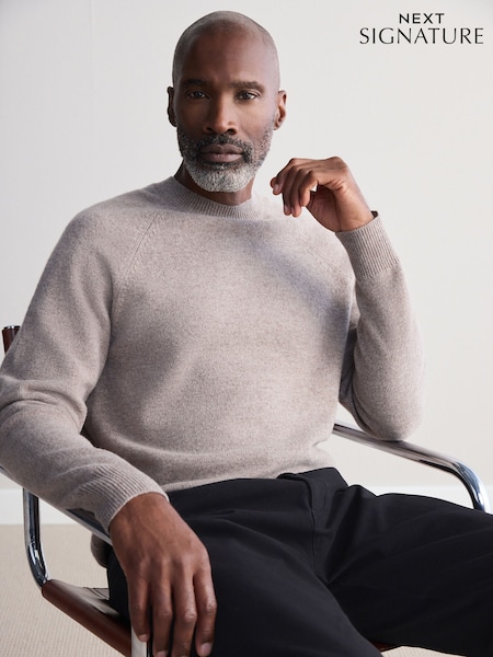 Neutral Crew Neck Regular Fit Signature 100% Merino Wool Midweight Jumper (Q60446) | AED122