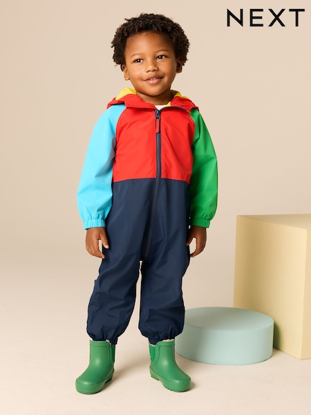 Červeno-modré barevné díly - Waterproof Fleece Lined Puddlesuit (3mths-7yrs) (Q60449) | 835 Kč - 985 Kč
