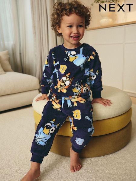 Navy Bluey Single Fleece Pyjamas (12mths-8yrs) (Q60452) | €11 - €12.50