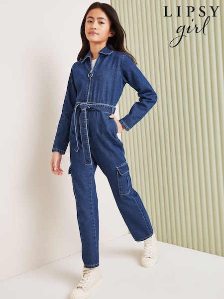 Lipsy Denim Utility Jumpsuit (5-16yrs) (Q60471) | ‏97 د.إ.‏ - ‏ 119‏ د.إ.