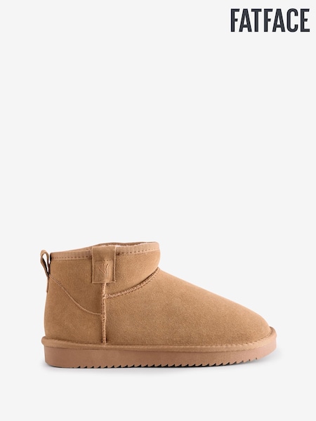 FatFace Maeve Tan Brown Mini Boot Slippers (Q60494) | ₪249