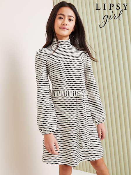 Lipsy Black/White Stripe Jersey Dress (5-16yrs) (Q60505) | €15.50 - €20.50