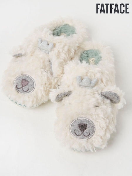 FatFace Poppy White Polar Bear Slippers (Q60512) | €25