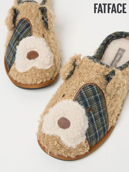FatFace Tobi Tan Brown Terrier Dog Slippers (Q60541) | €25