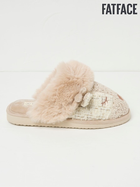 FatFace Delilah Ivory Deer Slippers (Q60544) | €25