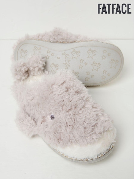 FatFace Wynn Whale Light Grey Slippers (Q60546) | €25