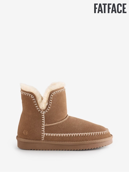 FatFace Tan Brown Embroidery Detail Mini Boots (Q60556) | €33