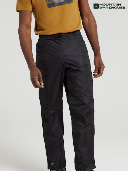 Mountain Warehouse Black Mens Spray Waterproof Trousers (Q60760) | €40