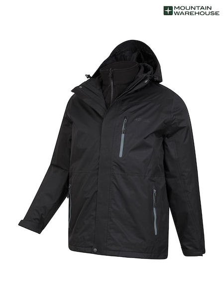Світло-чорний - Чоловіча водонепроникна куртка Mountain Warehouse Bracken Extreme 3 у 1 (Q60761) | 9 613 грн