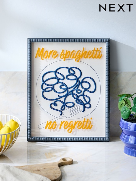 Embroidered Pasta Slogan Framed Wall Art (Q60799) | € 27