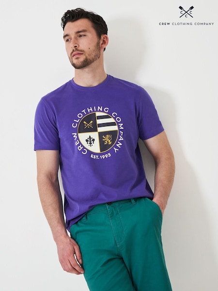 Crew Clothing 100% Cotton Printed Crew Crest Graphic T-Shirt (Q60808) | €16
