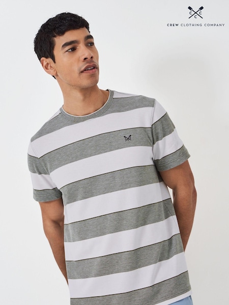 Crew Clothing 100% Cotton Oxford Yarn Dye Stripe Pique T-Shirt (Q60810) | €19