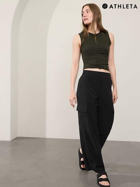 Athleta Black Brooklyn Heights High Waisted Cargo Trousers (Q60902) | €55