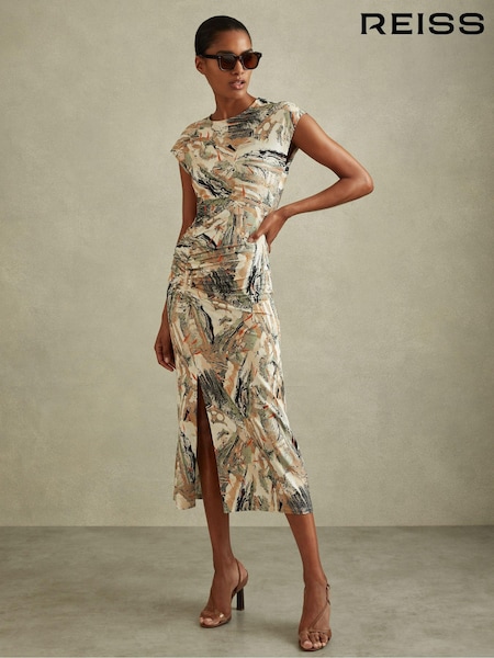 Reiss Multi Lennia Printed Jersey Midi Dress (Q60923) | €95