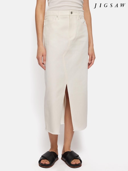 Jigsaw Natural 100% Cotton Denim Maxi Skirt (Q60927) | €56