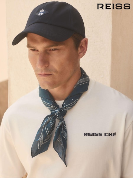 Reiss Navy/White Venice Reiss | Ché Cotton Paisley Print Bandana (Q60938) | $87