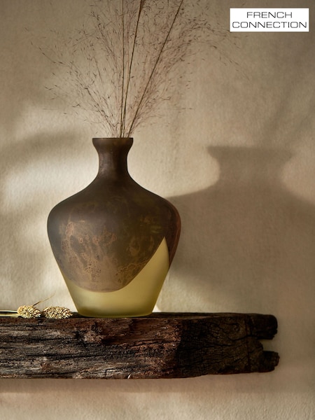 French Connection Brown & Ochre Dip Effect Vase (Q60989) | kr357