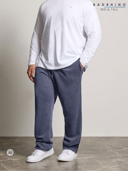 أزرق - Regular Badrhino Big & Tall Sun Faded Embroidered Joggers