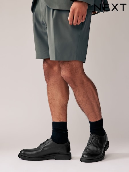 Black Tumbled Leather Apron Shoes (Q61013) | 235 QAR