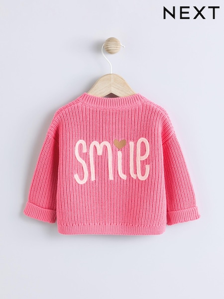Pink Smile Button Cardigan (0mths-2yrs) (Q61160) | 659 UAH - 741 UAH