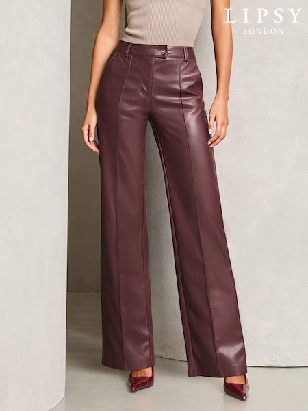 Lipsy Faux Leather Tailored Wide Trousers (Q61178) | €68