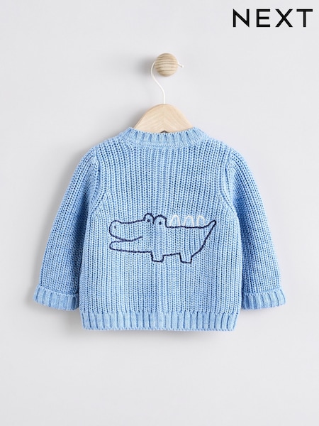 Синий с крокодилом - 100% Cotton Cardigan (0mths-2yrs) (Q61218) | €23 - €26