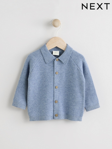 أزرق - Baby Zip Front Knitted Shaket Cardigan (0mths-2yrs) (Q61219) | ‏66 د.إ.‏ - ‏ 76‏ د.إ.