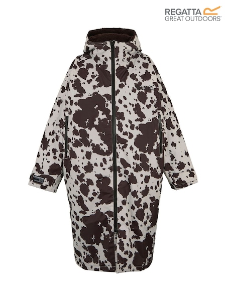 Chocolate Brown - Regatta Oversized Waterproof Borg Fleece Lined Changing Robe