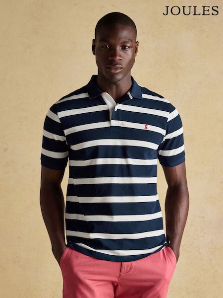 Joules Woody Navy/White Cotton Pique Polo Shirt (Q61256) | R$ 345