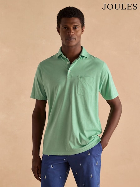 Joules Emmett Green Jersey Laundered Soft Touch Polo Shirt (Q61262) | R$ 245