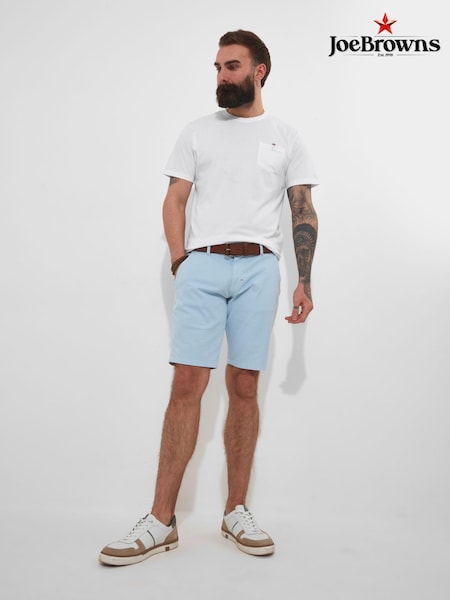 Joe Browns Blue Washed Chino Shorts (Q61288) | ₪201