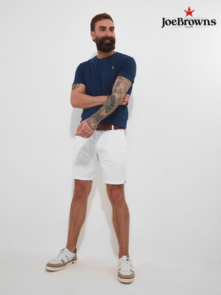 Alb - Pantaloni scurți chino prespălați Joe Browns (Q61296) | 298 LEI