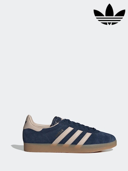 Темно-синий/розовый - adidas Originals Gazelle Trainers (Q61460) | €113