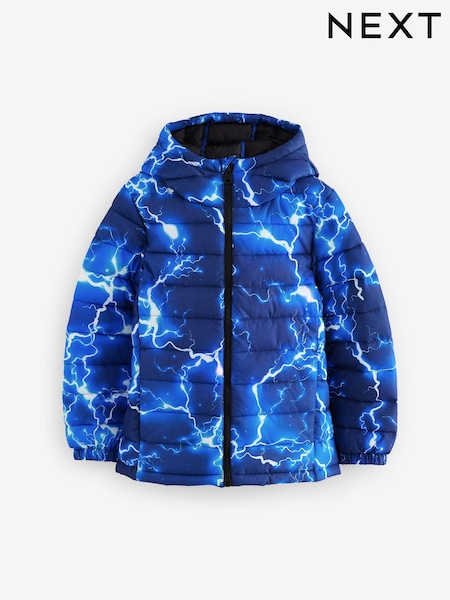 Blue Quilted Midweight Hooded Jacket (3-16yrs) (Q61577) | kr390 - kr550