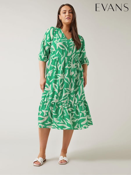 Evans Green Midaxi Balloon Sleeve Dress (Q61627) | €63