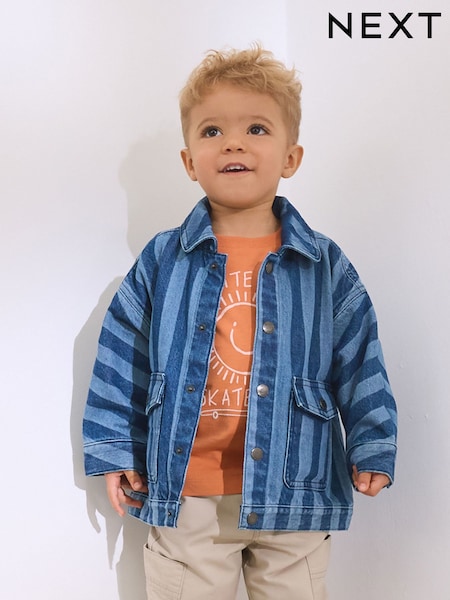 Blue Stripe 100% Cotton Denim Jacket (3mths-10yrs) (Q61753) | R$ 215 - R$ 255