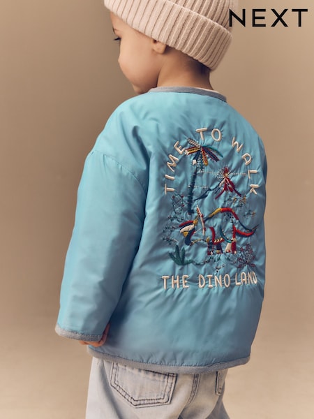 Light Blue Shower Resistant Embroidered Jacket (3mths-7yrs) (Q61757) | $53 - $62
