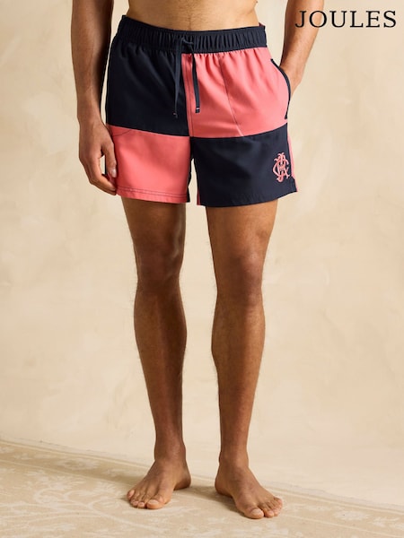 Roz &bleumarin - Pantaloni scurți de baie Joules Overton stil rugby (Q61792) | 223 LEI